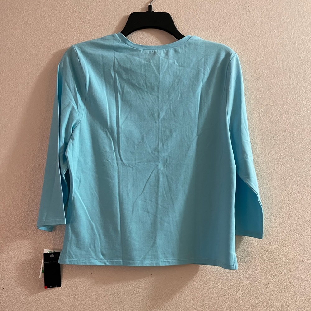 Prominence Blue Top Petite Large NWT - Picture 2 of 4